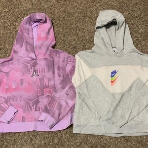 Nike Pink and Gray Kids Hoodies Set